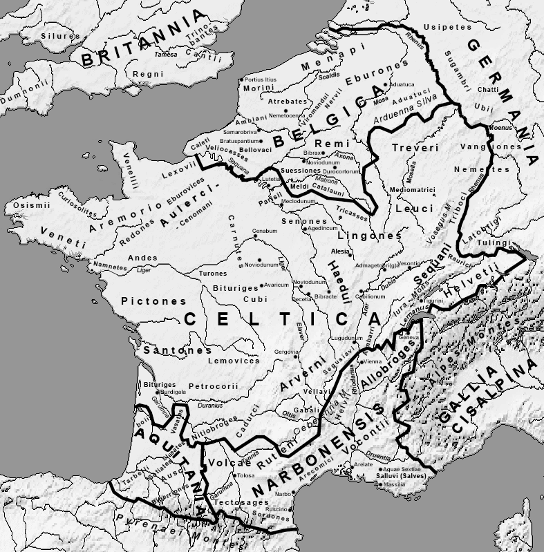 Map of Celtic France